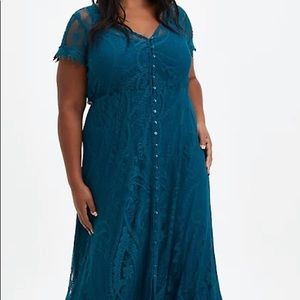 Maxi lace dress with slip.